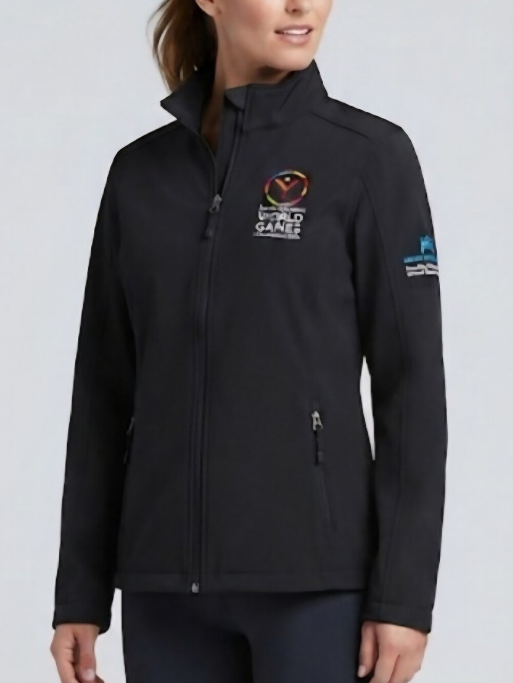 Special Olympics World Games LA 2015 Black Tailored Soft Shell Zip-Up Jacket XL